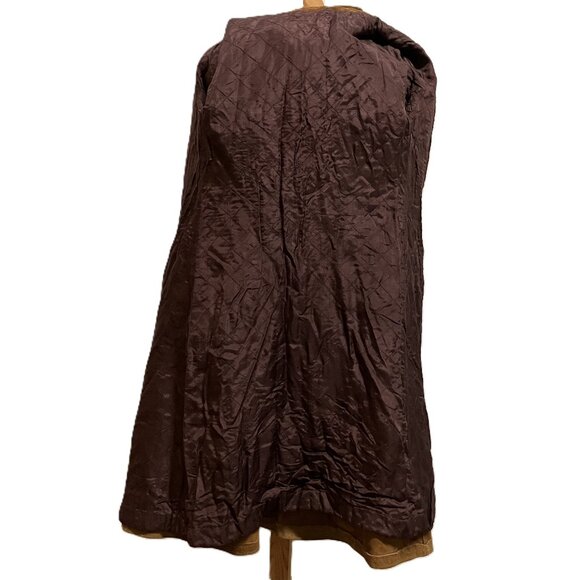 Opera Brand Hooded Suede Coat Snap Front Quilted Lining Vintage Made in Canada - Picture 8 of 12